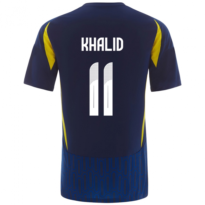 Niño Camiseta Khalid Al-Ghannam #11 Azul Amarillo 2ª Equipación 2024/25 La Camisa Perú