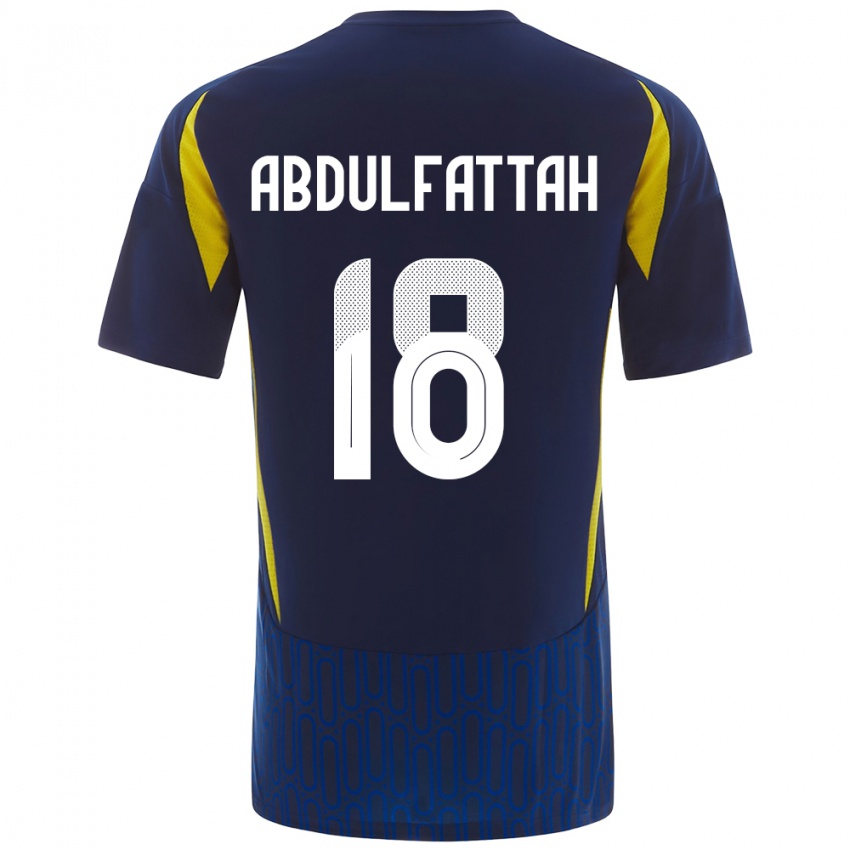 Niño Camiseta Abdulfattah Adam #18 Azul Amarillo 2ª Equipación 2024/25 La Camisa Perú