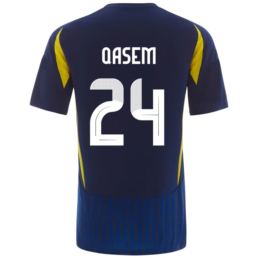 Niño Camiseta Mohammed Qasem #24 Azul Amarillo 2ª Equipación 2024/25 La Camisa Perú