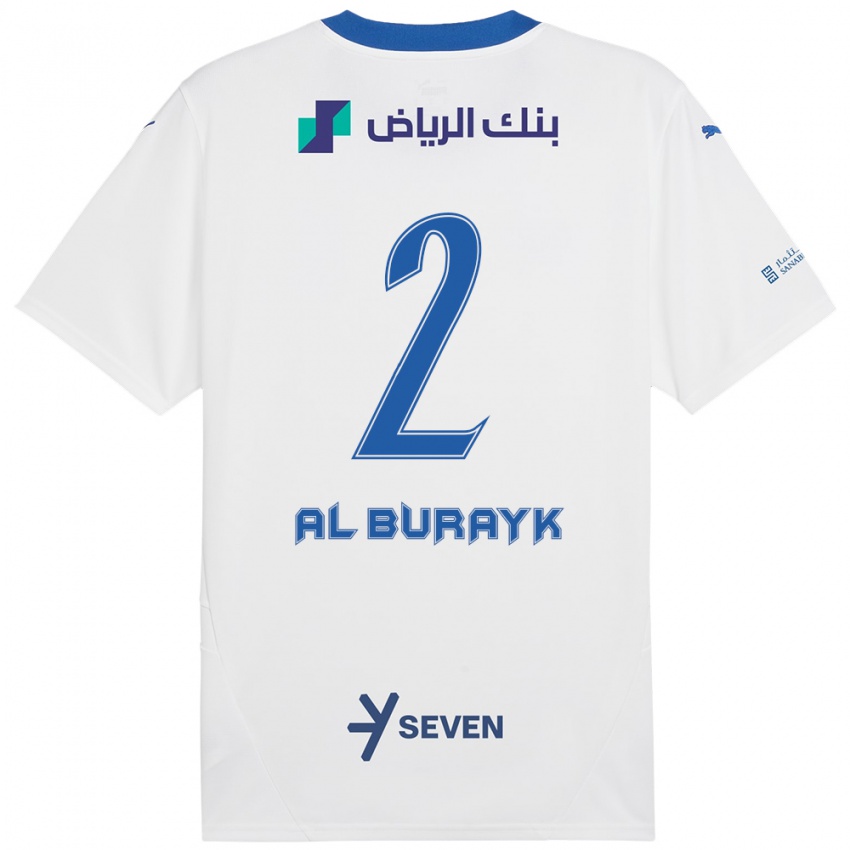 Niño Camiseta Mohammed Al-Burayk #2 Blanco Azul 2ª Equipación 2024/25 La Camisa Perú