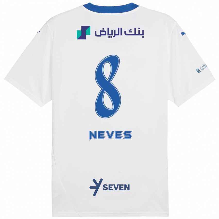 Niño Camiseta Rúben Neves #8 Blanco Azul 2ª Equipación 2024/25 La Camisa Perú