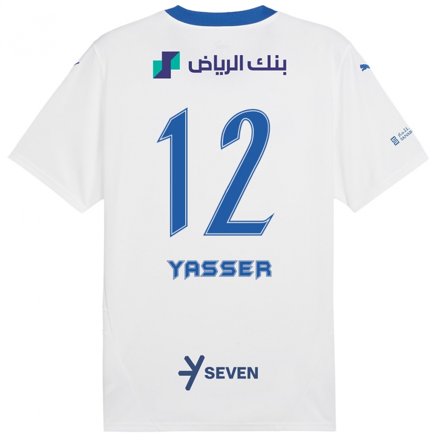 Niño Camiseta Yasser Al-Shahrani #12 Blanco Azul 2ª Equipación 2024/25 La Camisa Perú