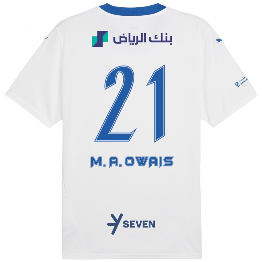 Niño Camiseta Mohammed Al-Owais #21 Blanco Azul 2ª Equipación 2024/25 La Camisa Perú