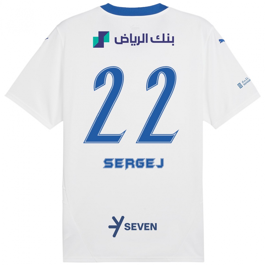 Niño Camiseta Sergej Milinkovic-Savic #22 Blanco Azul 2ª Equipación 2024/25 La Camisa Perú