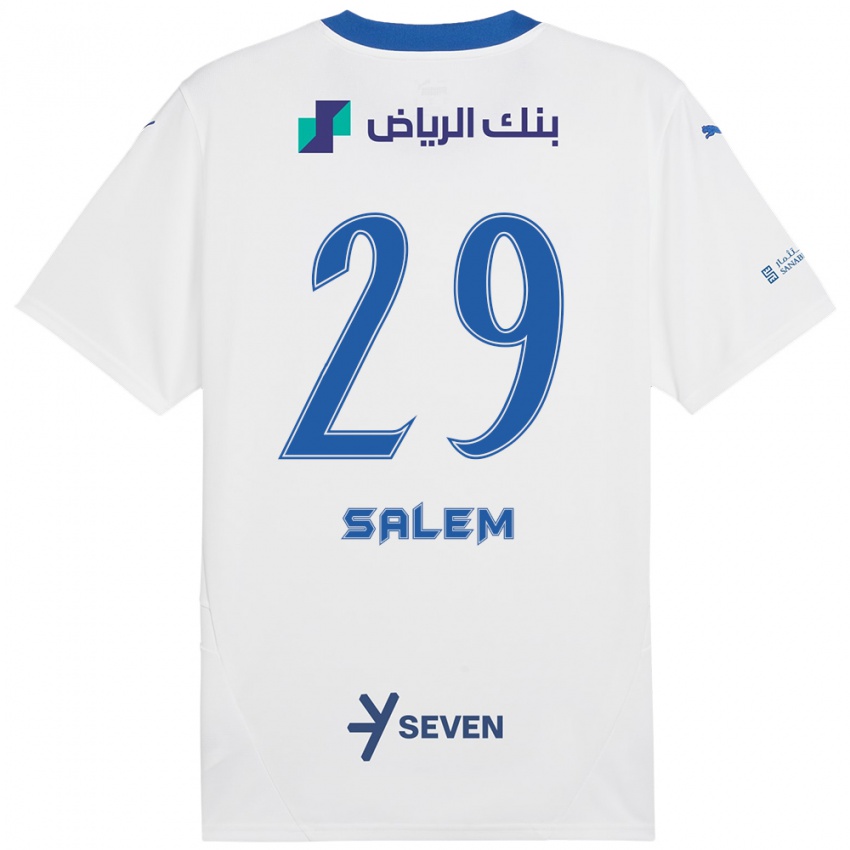 Niño Camiseta Salem Al-Dawsari #29 Blanco Azul 2ª Equipación 2024/25 La Camisa Perú