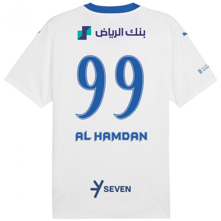 Niño Camiseta Abdullah Al-Hamdan #99 Blanco Azul 2ª Equipación 2024/25 La Camisa Perú