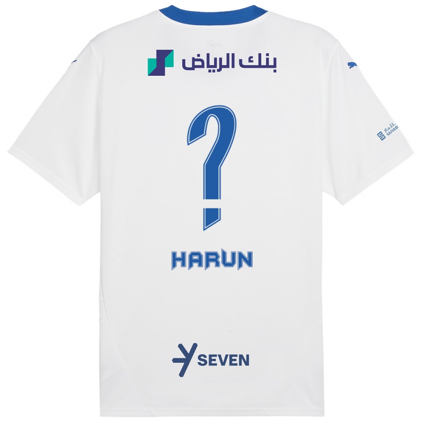 Niño Camiseta Saud Harun #0 Blanco Azul 2ª Equipación 2024/25 La Camisa Perú