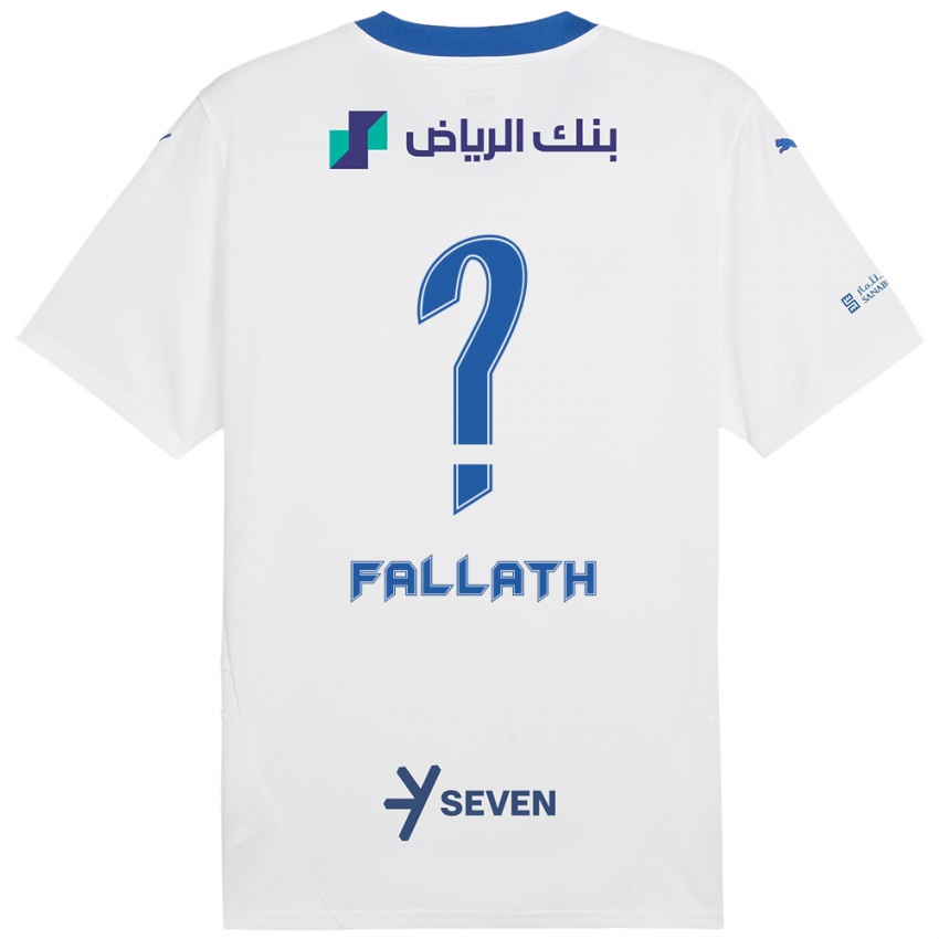 Niño Camiseta Fahad Fallath #0 Blanco Azul 2ª Equipación 2024/25 La Camisa Perú