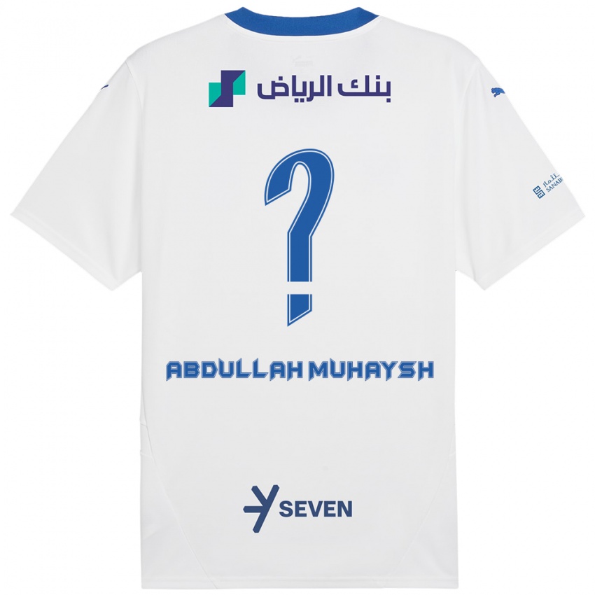 Niño Camiseta Mohammed Abdullah Muhaysh #0 Blanco Azul 2ª Equipación 2024/25 La Camisa Perú