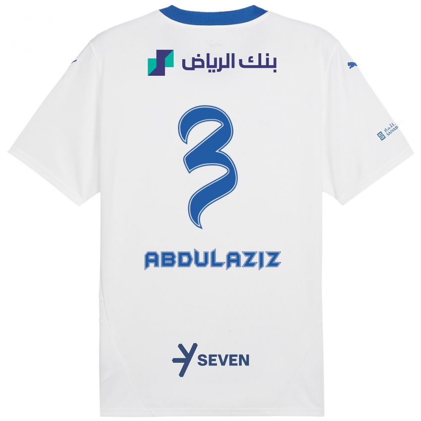 Niño Camiseta Al Jawhara Abdulaziz #3 Blanco Azul 2ª Equipación 2024/25 La Camisa Perú