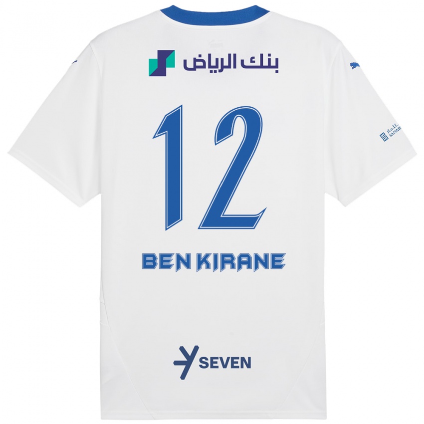 Niño Camiseta Mariam Ben Kirane #12 Blanco Azul 2ª Equipación 2024/25 La Camisa Perú