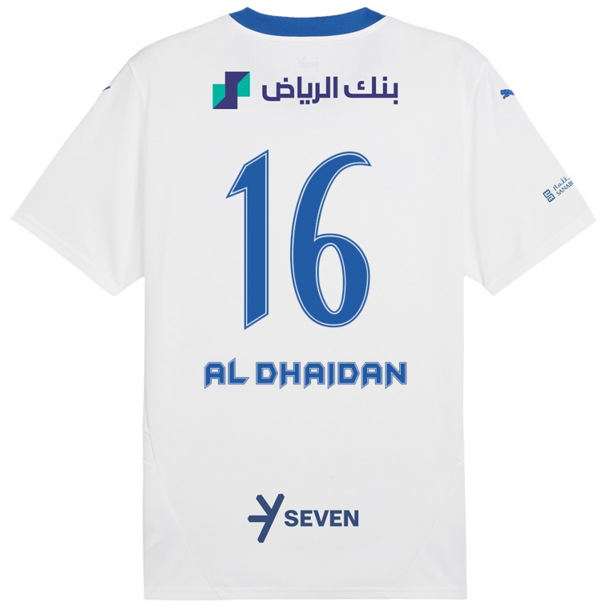 Niño Camiseta Nadia Al-Dhaidan #16 Blanco Azul 2ª Equipación 2024/25 La Camisa Perú