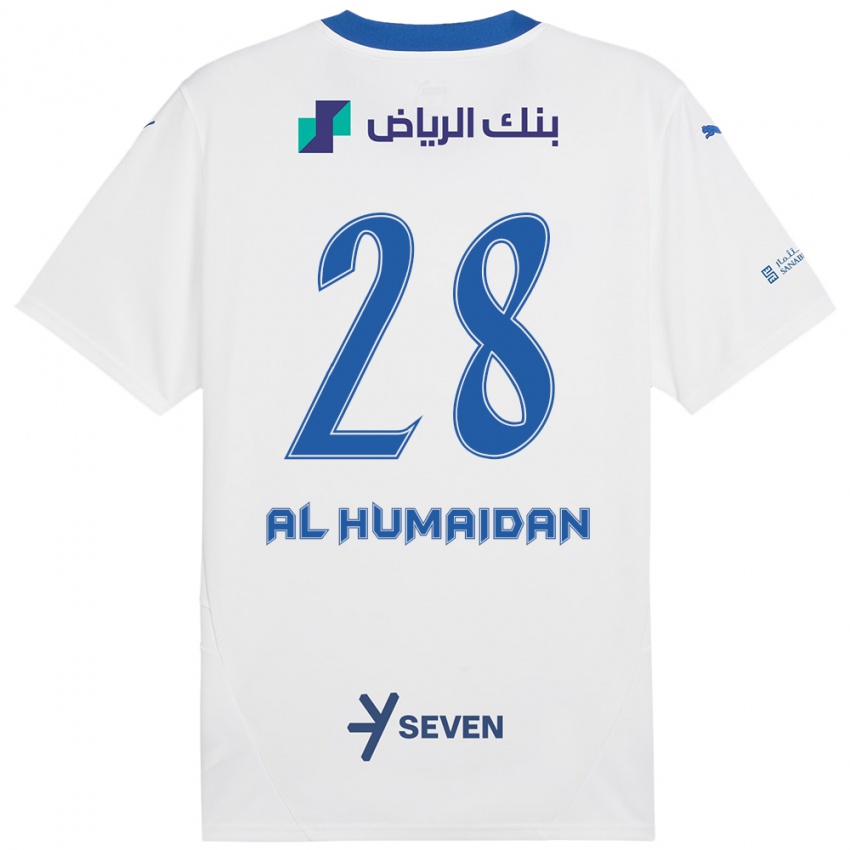 Niño Camiseta Fay Al-Humaidan #28 Blanco Azul 2ª Equipación 2024/25 La Camisa Perú