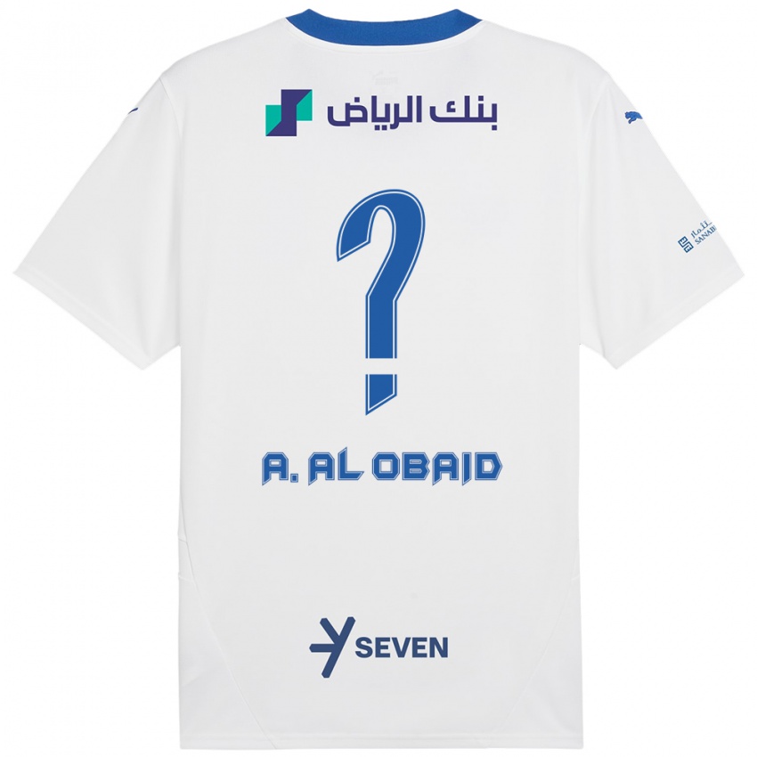 Niño Camiseta Abdulrahman Al-Obaid #0 Blanco Azul 2ª Equipación 2024/25 La Camisa Perú