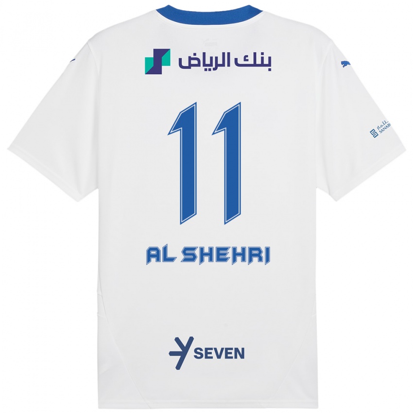 Niño Camiseta Saleh Al-Shehri #11 Blanco Azul 2ª Equipación 2024/25 La Camisa Perú