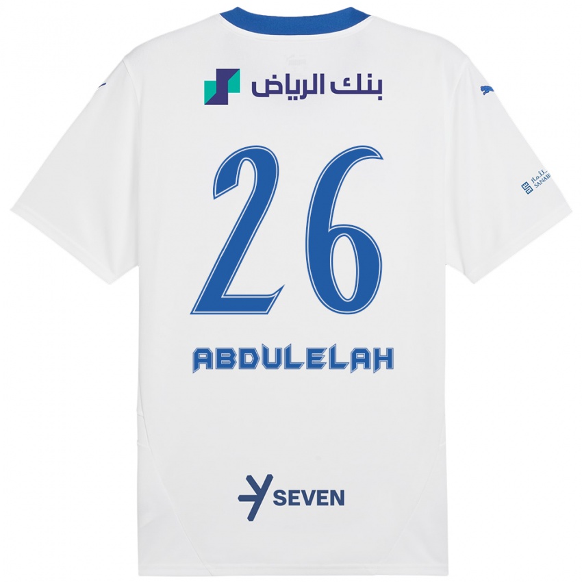 Niño Camiseta Abdulelah Al-Malki #26 Blanco Azul 2ª Equipación 2024/25 La Camisa Perú