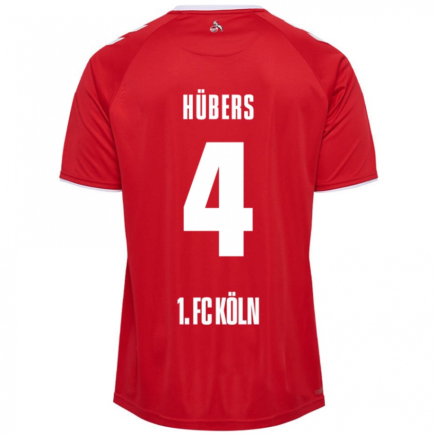 Niño Camiseta Timo Hübers #4 Rojo Blanco 2ª Equipación 2024/25 La Camisa Perú