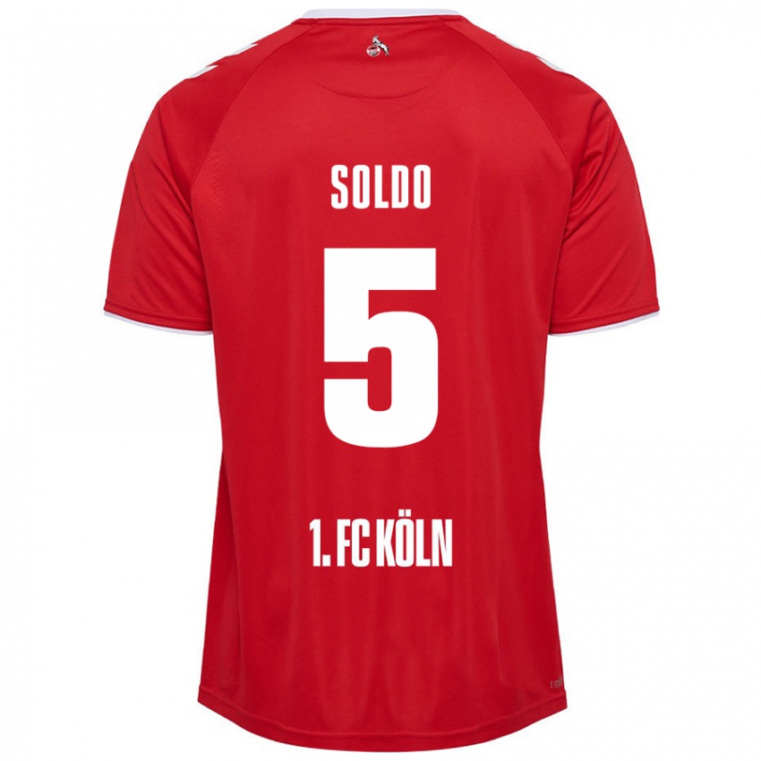 Niño Camiseta Nikola Soldo #5 Rojo Blanco 2ª Equipación 2024/25 La Camisa Perú