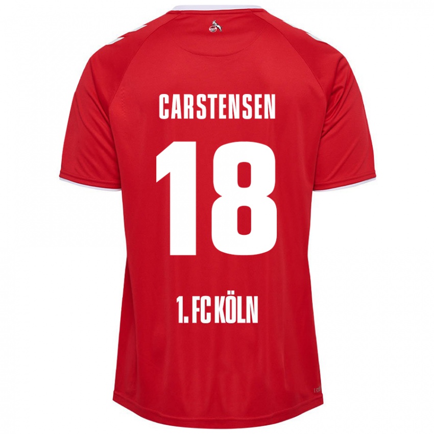 Niño Camiseta Rasmus Carstensen #18 Rojo Blanco 2ª Equipación 2024/25 La Camisa Perú