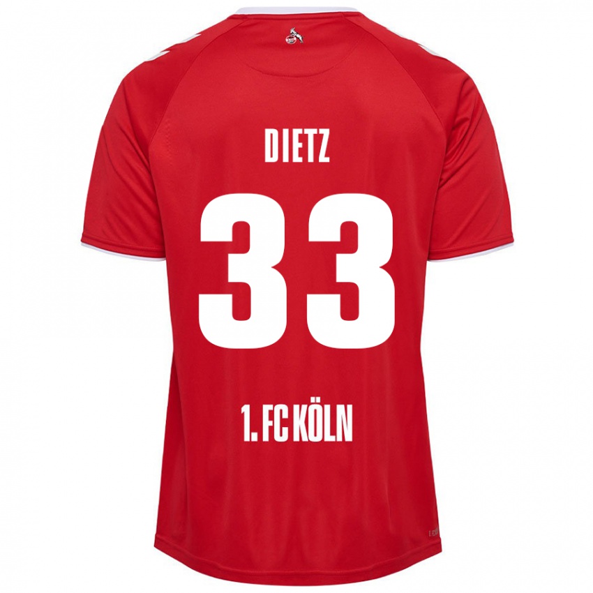 Niño Camiseta Florian Dietz #33 Rojo Blanco 2ª Equipación 2024/25 La Camisa Perú