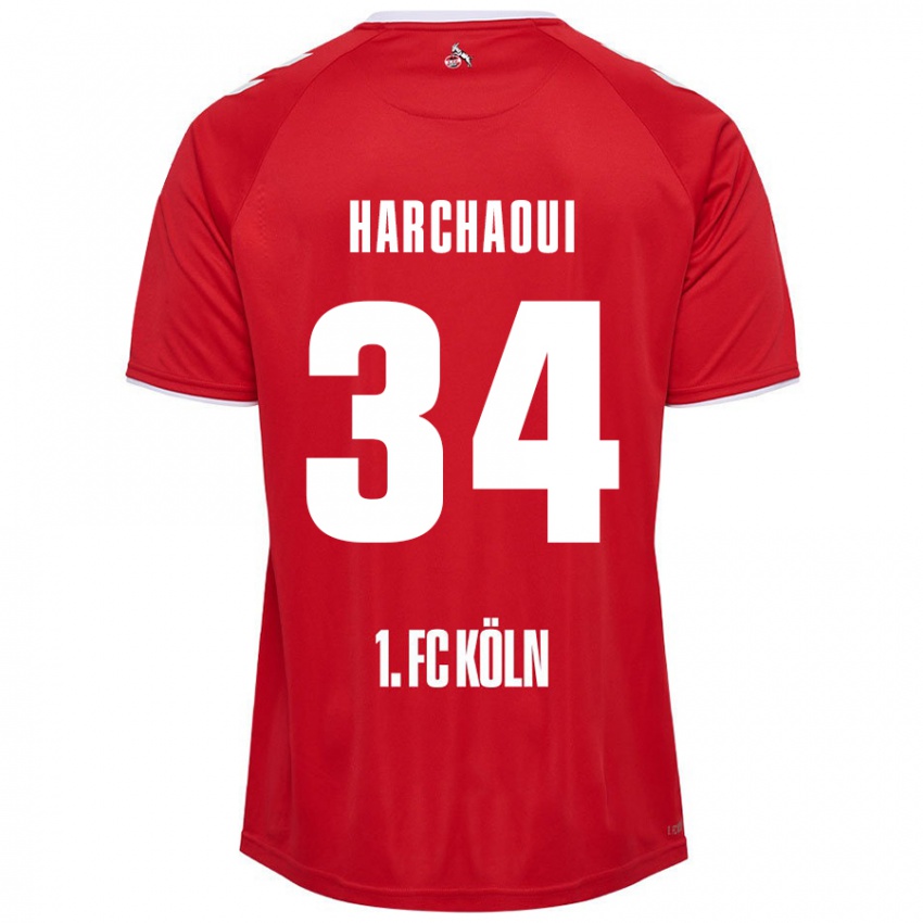 Niño Camiseta Fayssal Harchaoui #34 Rojo Blanco 2ª Equipación 2024/25 La Camisa Perú