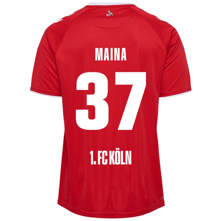 Niño Camiseta Linton Maina #37 Rojo Blanco 2ª Equipación 2024/25 La Camisa Perú