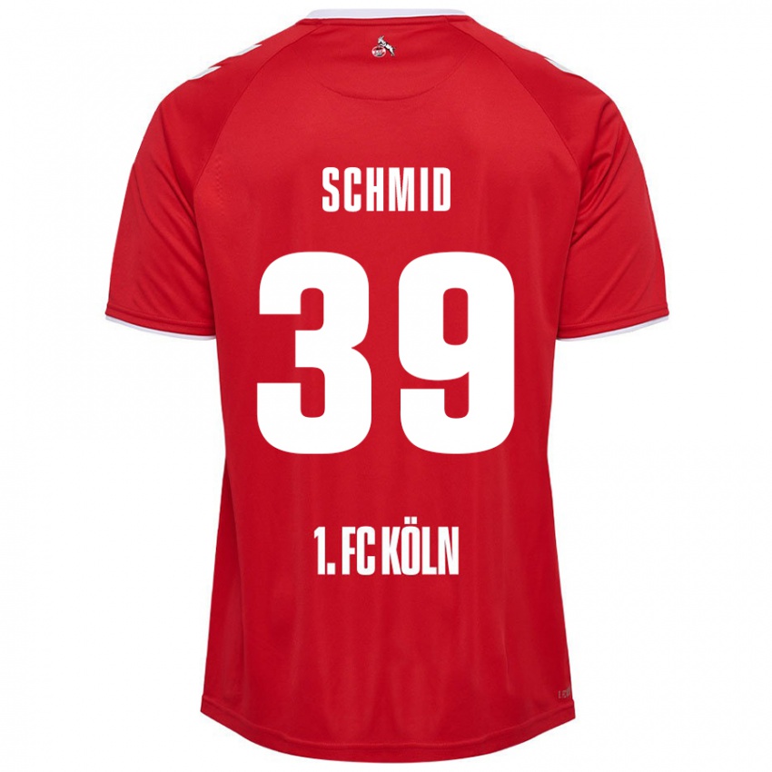 Niño Camiseta Maximilian Schmid #39 Rojo Blanco 2ª Equipación 2024/25 La Camisa Perú