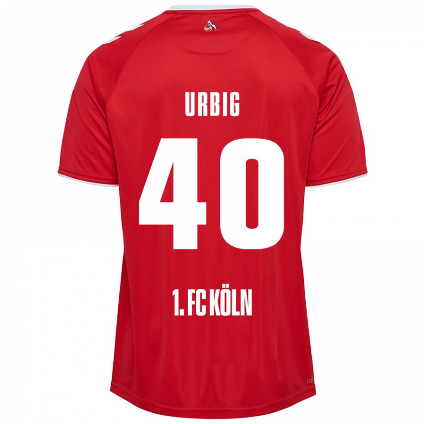 Niño Camiseta Jonas Urbig #40 Rojo Blanco 2ª Equipación 2024/25 La Camisa Perú