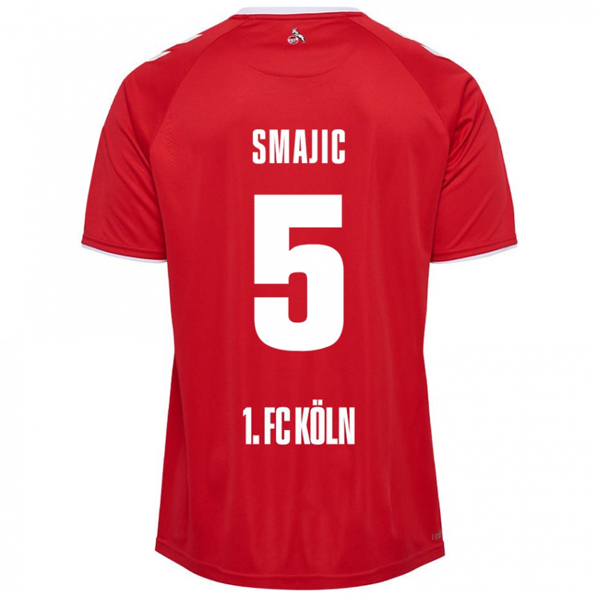 Niño Camiseta Rijad Smajic #5 Rojo Blanco 2ª Equipación 2024/25 La Camisa Perú