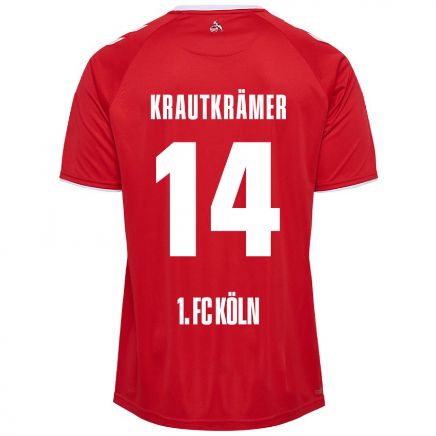 Niño Camiseta Jakob Krautkrämer #14 Rojo Blanco 2ª Equipación 2024/25 La Camisa Perú