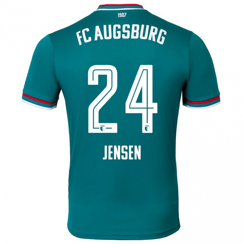 Niño Camiseta Fredrik Jensen #24 Verde Oscuro 2ª Equipación 2024/25 La Camisa Perú