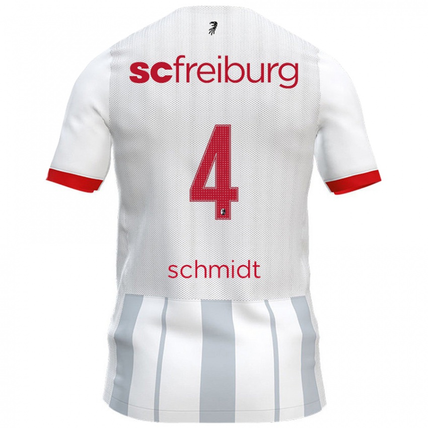 Niño Camiseta Kenneth Schmidt #4 Blanco Gris 2ª Equipación 2024/25 La Camisa Perú