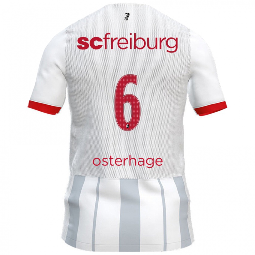 Niño Camiseta Patrick Osterhage #6 Blanco Gris 2ª Equipación 2024/25 La Camisa Perú