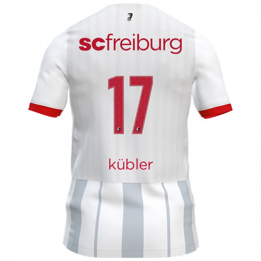 Niño Camiseta Lukas Kübler #17 Blanco Gris 2ª Equipación 2024/25 La Camisa Perú