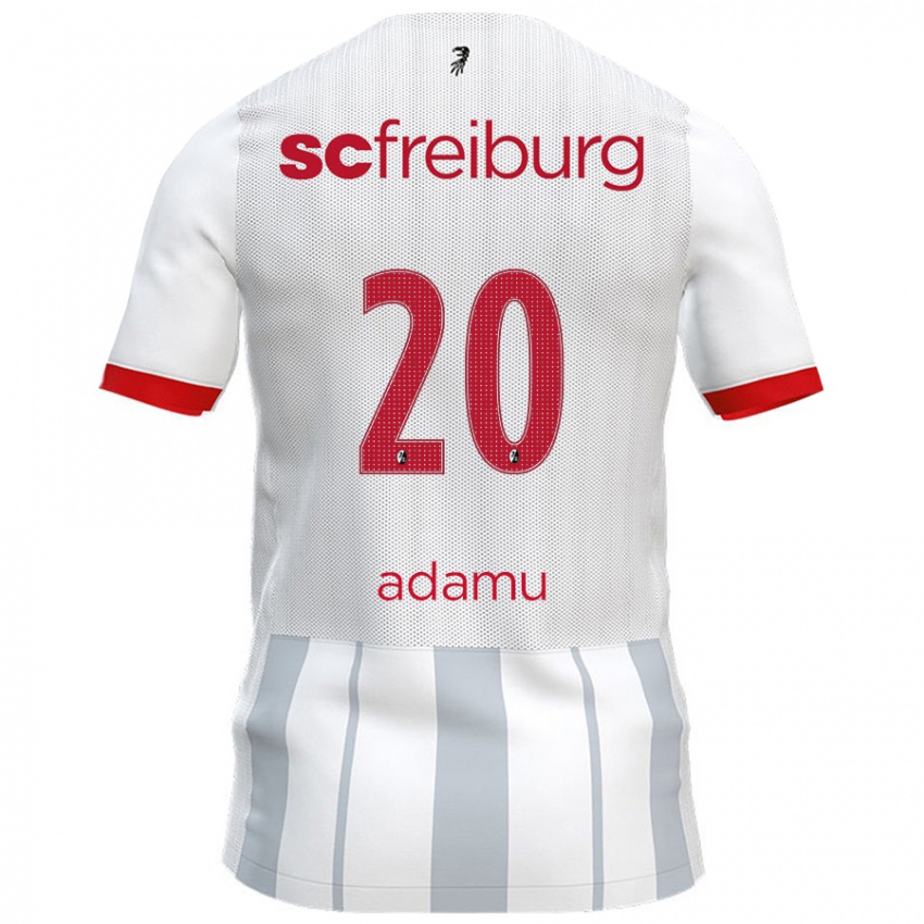 Niño Camiseta Junior Adamu #20 Blanco Gris 2ª Equipación 2024/25 La Camisa Perú