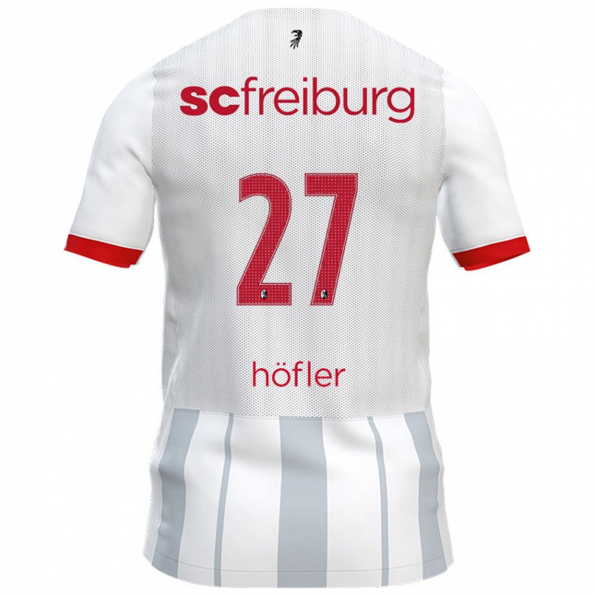 Niño Camiseta Nicolas Höfler #27 Blanco Gris 2ª Equipación 2024/25 La Camisa Perú