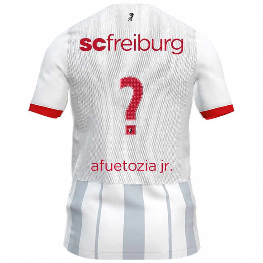 Niño Camiseta Junior Atemkeng Afuetozia #0 Blanco Gris 2ª Equipación 2024/25 La Camisa Perú