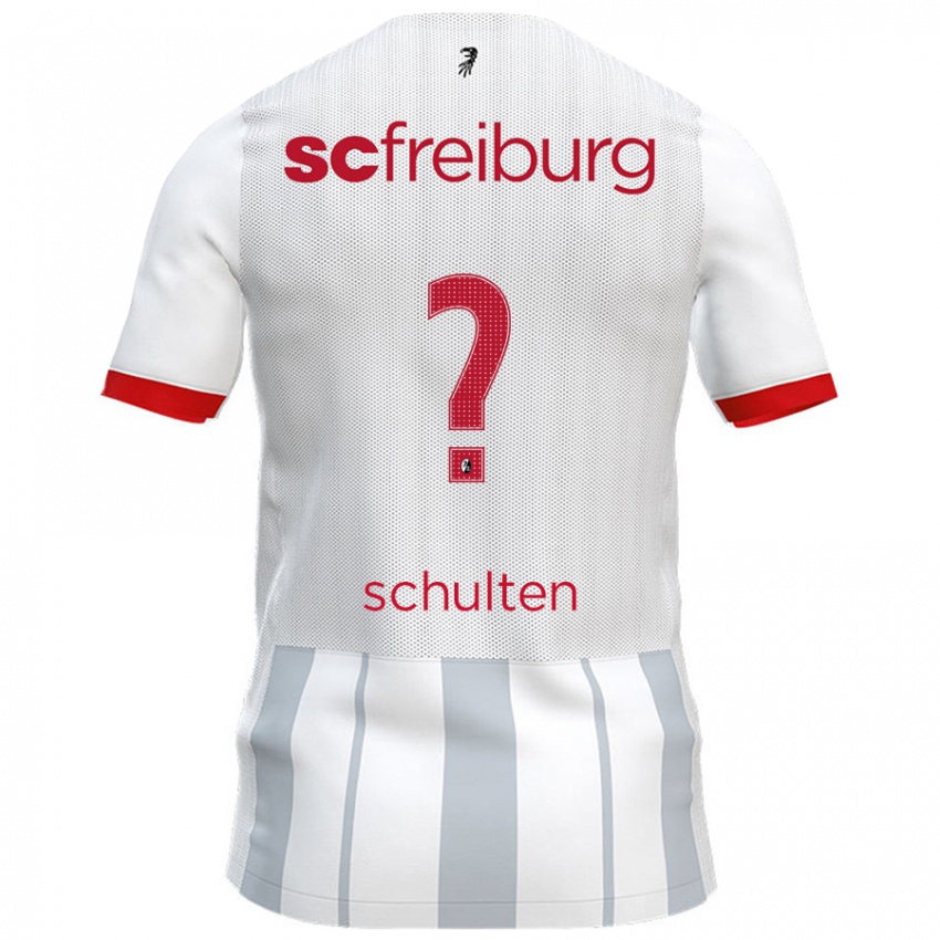 Niño Camiseta Luca Schulten #0 Blanco Gris 2ª Equipación 2024/25 La Camisa Perú