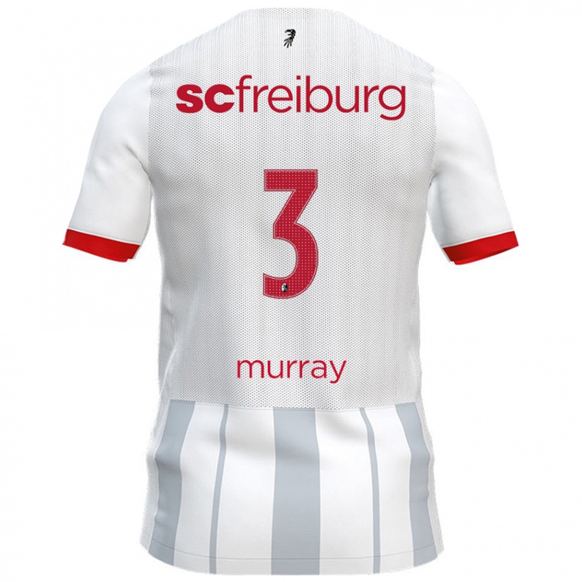 Niño Camiseta Drew Murray #3 Blanco Gris 2ª Equipación 2024/25 La Camisa Perú