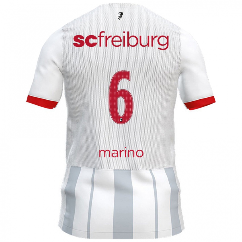 Niño Camiseta Luca Marino #6 Blanco Gris 2ª Equipación 2024/25 La Camisa Perú