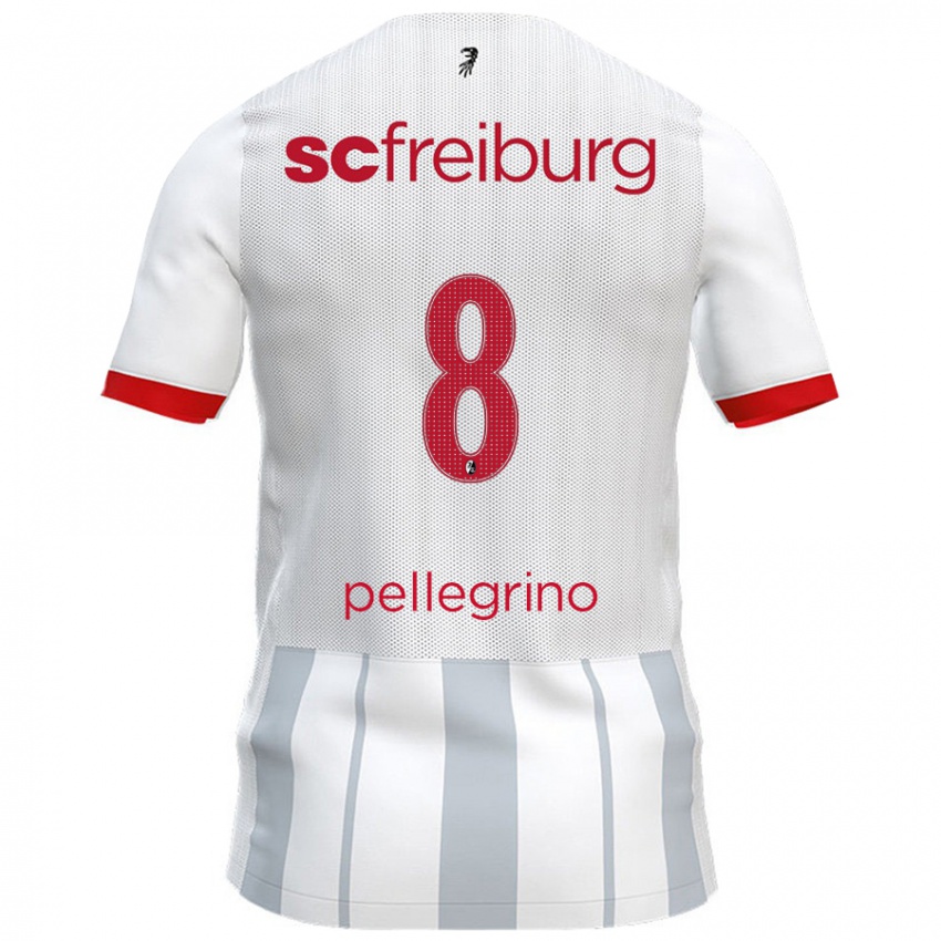 Niño Camiseta Gabriel Pellegrino #8 Blanco Gris 2ª Equipación 2024/25 La Camisa Perú