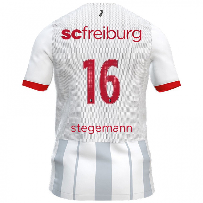 Niño Camiseta Greta Stegemann #16 Blanco Gris 2ª Equipación 2024/25 La Camisa Perú