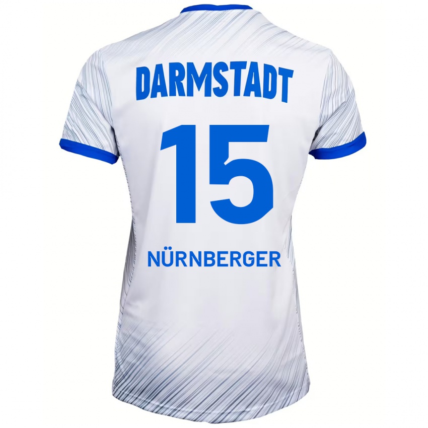 Niño Camiseta Fabian Nürnberger #15 Blanco Azul 2ª Equipación 2024/25 La Camisa Perú