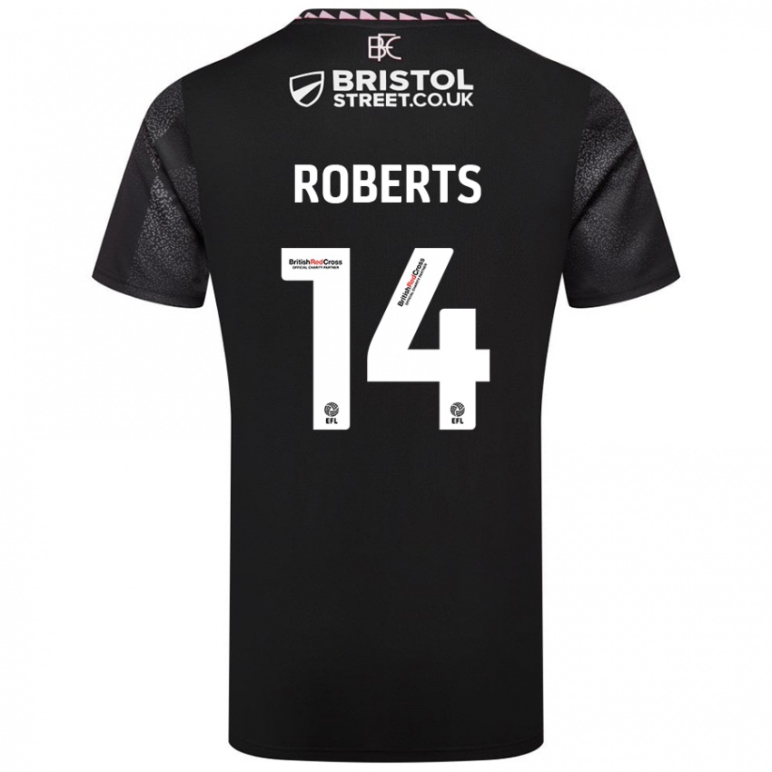 Niño Camiseta Connor Roberts #14 Negro 2ª Equipación 2024/25 La Camisa Perú