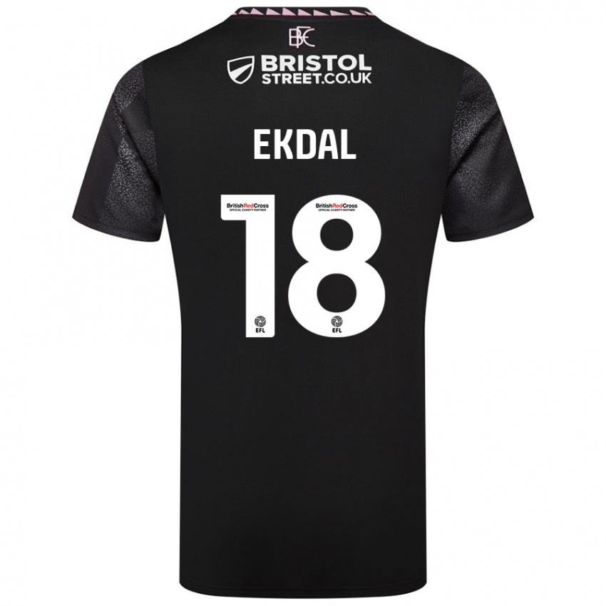 Niño Camiseta Hjalmar Ekdal #18 Negro 2ª Equipación 2024/25 La Camisa Perú