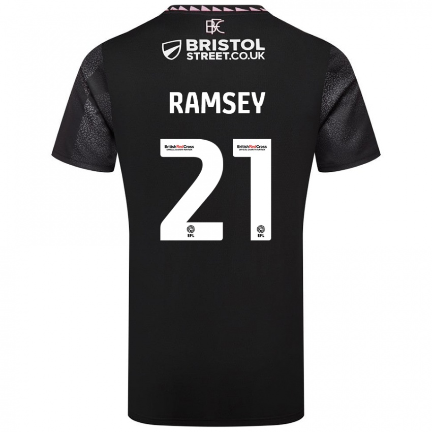 Niño Camiseta Aaron Ramsey #21 Negro 2ª Equipación 2024/25 La Camisa Perú