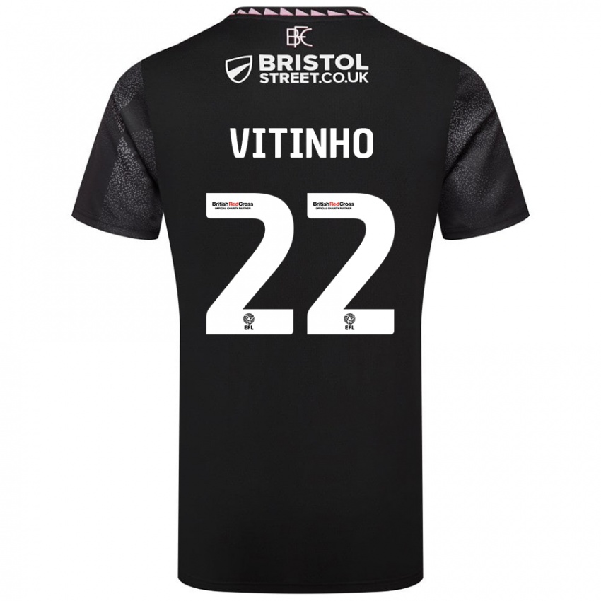 Niño Camiseta Vitinho #22 Negro 2ª Equipación 2024/25 La Camisa Perú