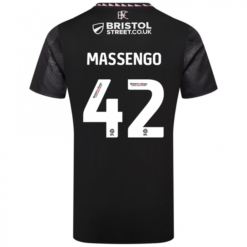 Niño Camiseta Han-Noah Massengo #42 Negro 2ª Equipación 2024/25 La Camisa Perú