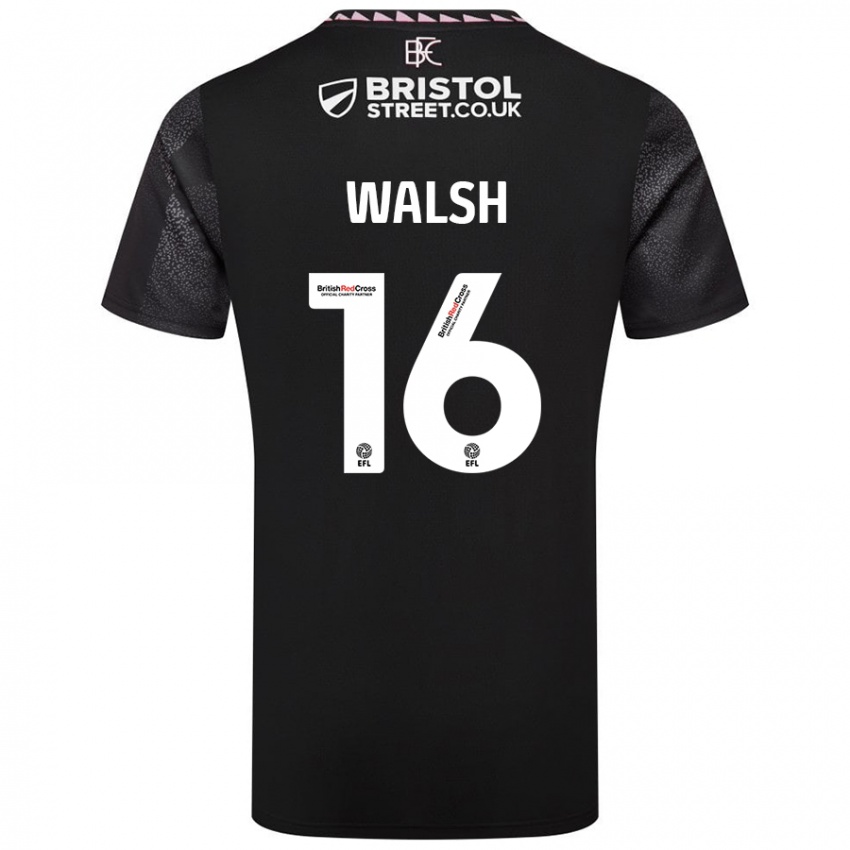 Niño Camiseta Lucy Walsh #16 Negro 2ª Equipación 2024/25 La Camisa Perú