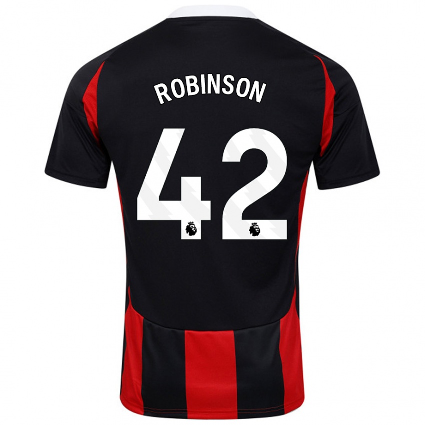 Niño Camiseta Charlie Robinson #42 Negro Rojo 2ª Equipación 2024/25 La Camisa Perú